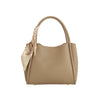 Scarf Accent Structured Boxy Tote