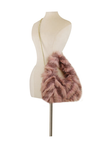 Faux Fur Fluffy Hobo Handbag