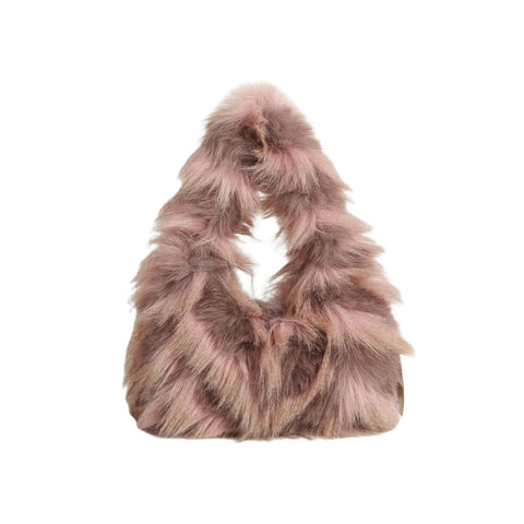 Faux Fur Fluffy Hobo Handbag