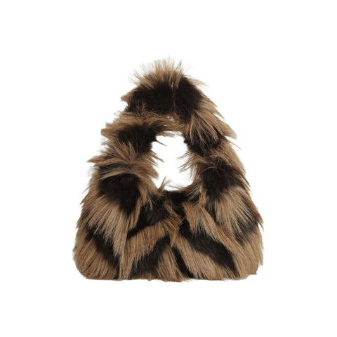Faux Fur Fluffy Hobo Handbag