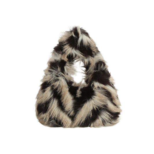 Faux Fur Fluffy Hobo Handbag