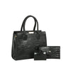 Crocodile Embossed Three Piece Tote Set
