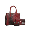 Crocodile Embossed Three Piece Tote Set