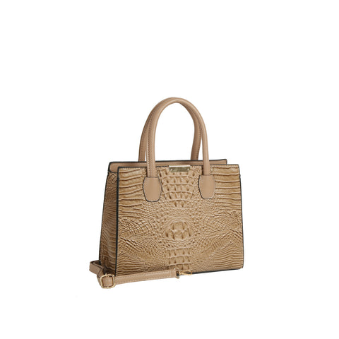 Crocodile Embossed Three Piece Tote Set
