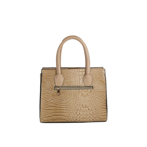 Crocodile Embossed Three Piece Tote Set