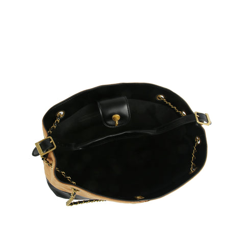 Quilted Chain-Link Shoulder Tote