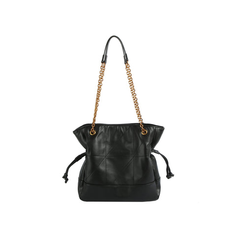 Chain Strap Drawstring Shoulder Tote