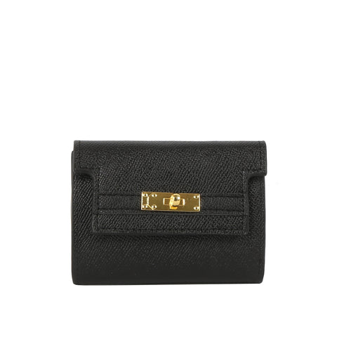 Mini Turn-Lock Tri-Fold Wallet