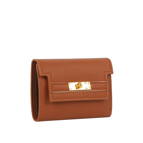 Mini Turn-Lock Tri-Fold Wallet