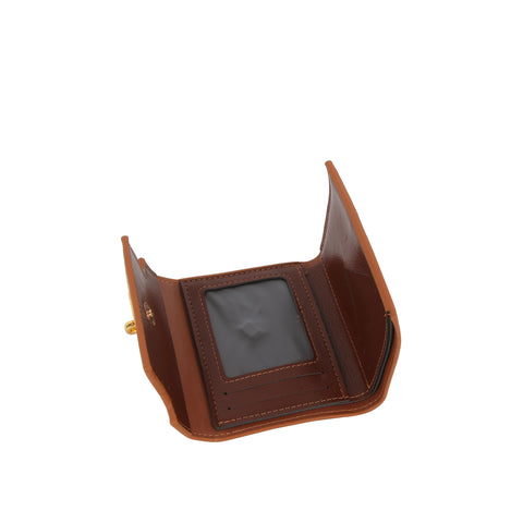 Mini Turn-Lock Tri-Fold Wallet