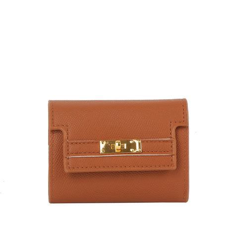 Mini Turn-Lock Tri-Fold Wallet