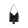 Studded Bow Hobo Handbag