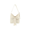 Studded Bow Hobo Handbag