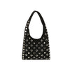 Studded Vegan Suede Hobo  Bag