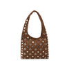 Studded Vegan Suede Hobo  Bag