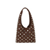 Studded Vegan Suede Hobo  Bag