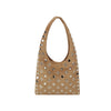 Studded Vegan Suede Hobo  Bag