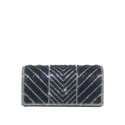 Pearl Beaded Rhinestone Clutch Evening Bag
