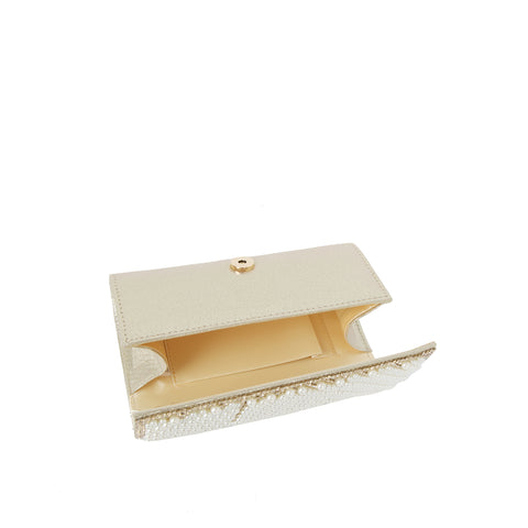 Pearl Beaded Rhinestone Clutch Evening Bag