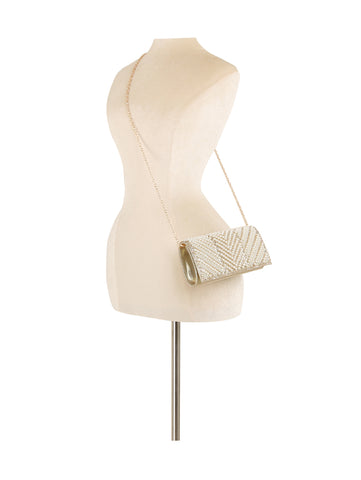 Pearl Beaded Rhinestone Clutch Evening Bag