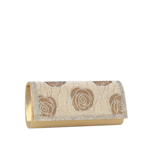 Rhinestone Rose Design Evening Bag