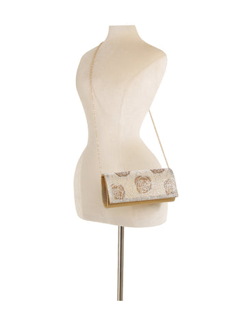 Rhinestone Rose Design Evening Bag