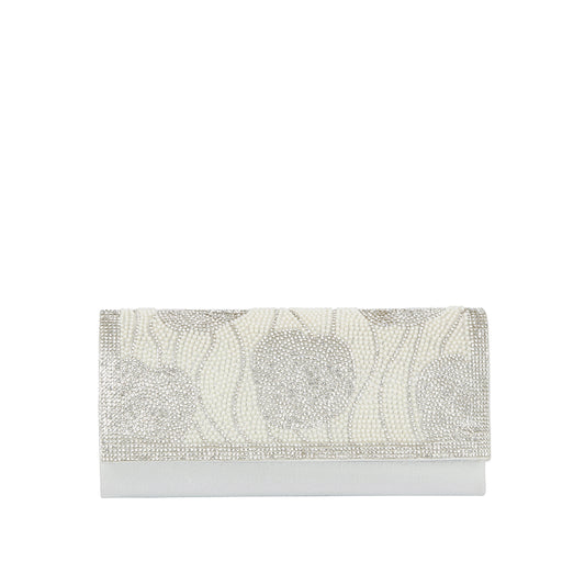 Rhinestone Rose Design Evening Bag
