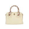 Scarf Accented Satchel Handbag