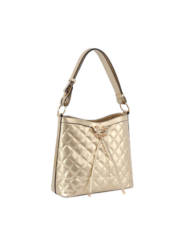 Patent Quilted Design Hobo Handbag