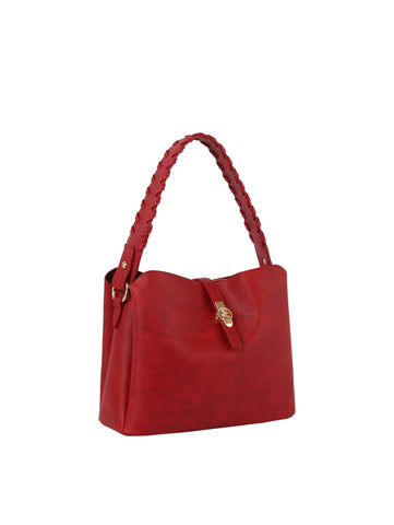 Whipstitch Handle Classic Hobo Handbag