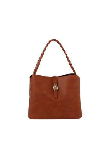 Whipstitch Handle Classic Hobo Handbag