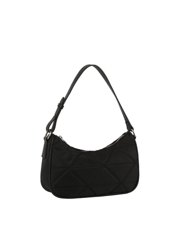 Nylon Quilted Design Hobo Bag