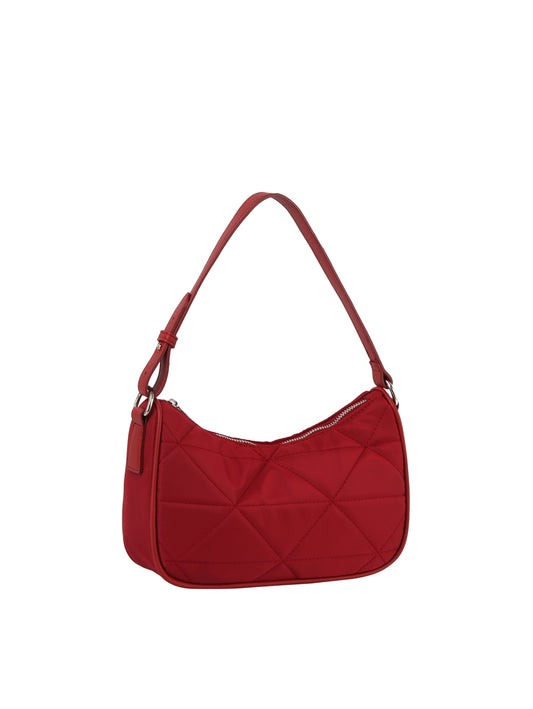 Nylon Quilted Design Hobo Bag