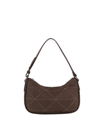 Nylon Quilted Design Hobo Bag