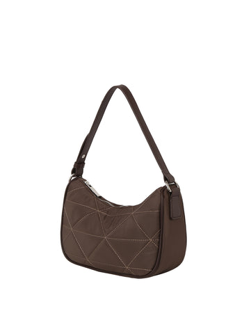 Nylon Quilted Design Hobo Bag