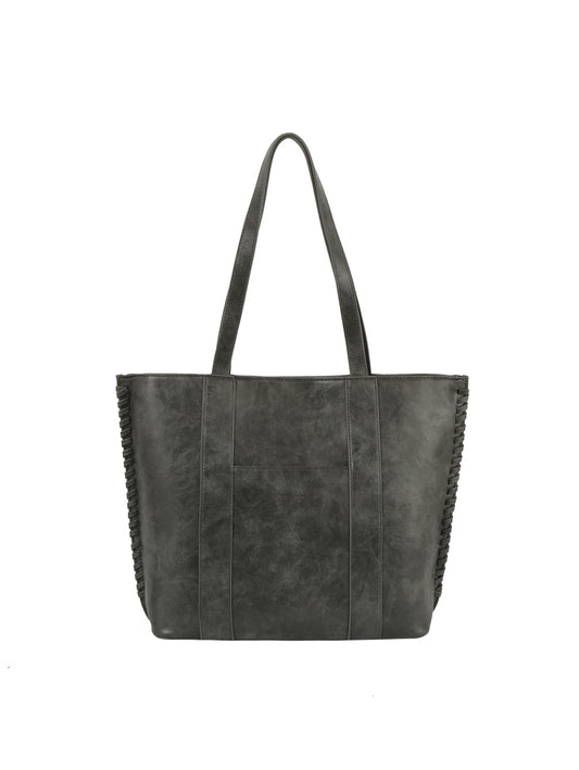 Whipstitch Accented Tote Handbag