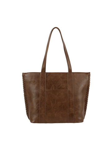 Whipstitch Accented Tote Handbag