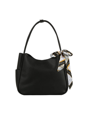 Stylish Scarf Accented Hobo Handbag