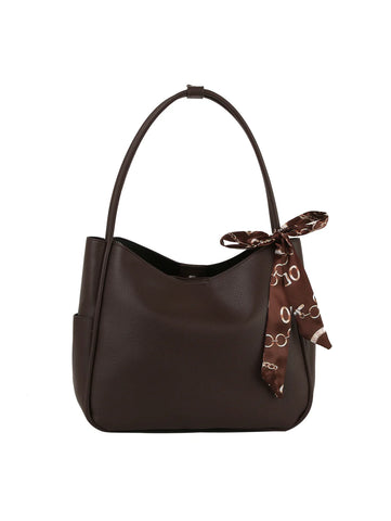 Stylish Scarf Accented Hobo Handbag