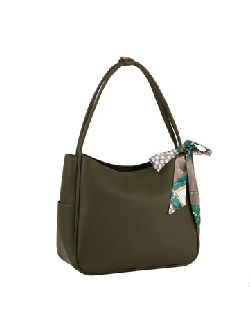 Stylish Scarf Accented Hobo Handbag