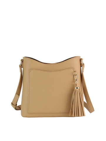 Tassel Accented Front Pocket Crossbody