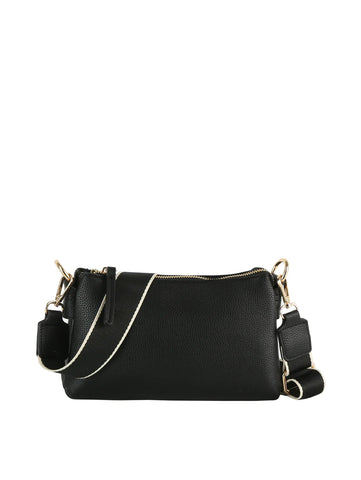 Dual Top Pebbled Crossbody Sling