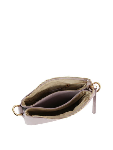 Dual Top Pebbled Crossbody Sling