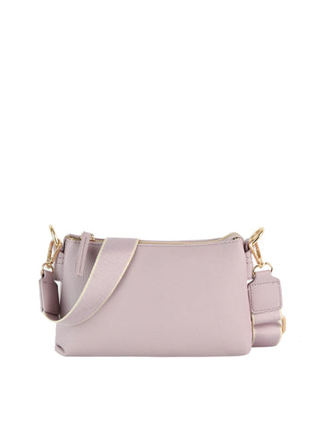 Dual Top Pebbled Crossbody Sling