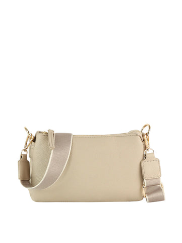 Dual Top Pebbled Crossbody Sling