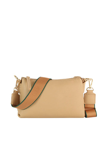 Dual Top Pebbled Crossbody Sling