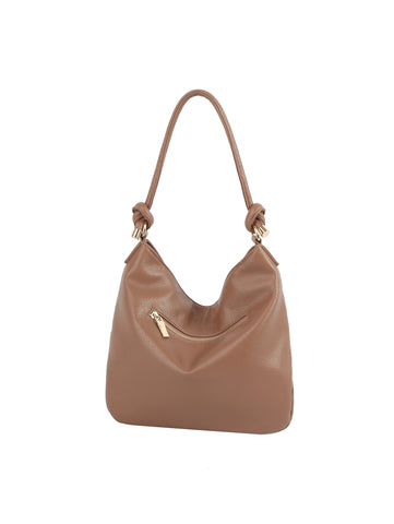 Knotted Handle Slouch Shoulder Bag