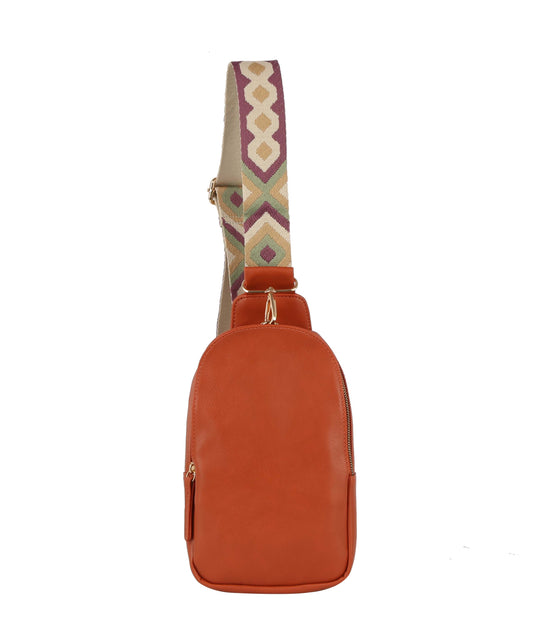Guitar Strap Accented Front Crossbody Sling