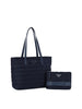Quilted Design Tote  Handbag Two Piece Set
