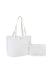 Quilted Design Tote  Handbag Two Piece Set